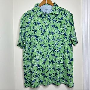 Izod Saltwater Relaxed Classics Polo Shirt Men’s Size Large Palm Tree Print